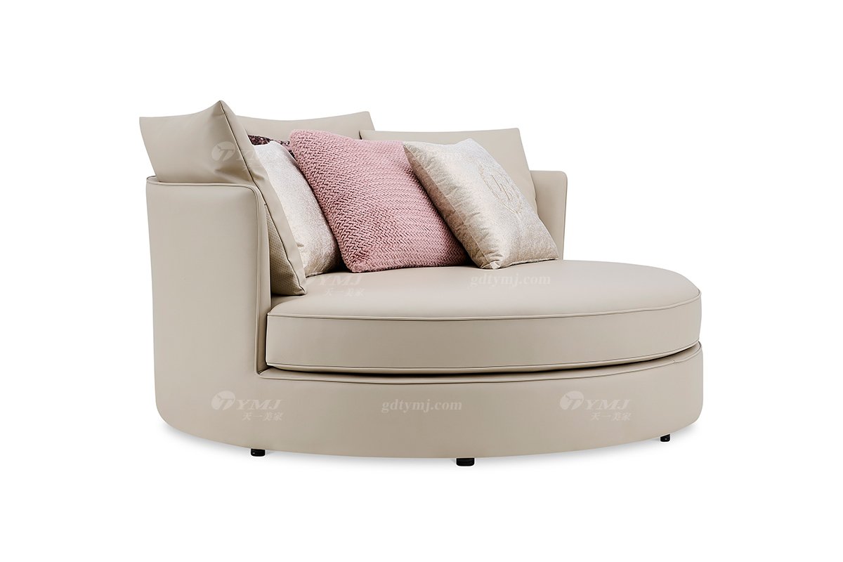 意式輕奢家具高端別墅會所家用時(shí)尚高級創(chuàng)意卡其色情人椅休閑椅FB123SF16-1