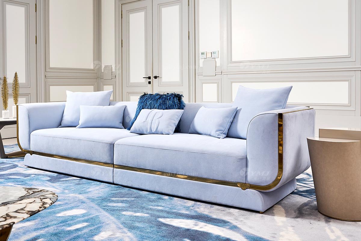 意式輕奢家具高端別墅會(huì)所家用時(shí)尚舒適大氣鈦金屬五金三位沙發(fā)FB130SF3場(chǎng)景