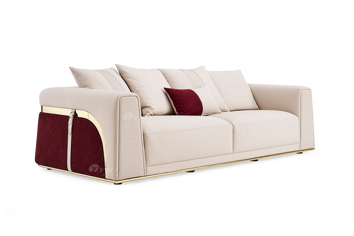 意式輕奢家具高端別墅會(huì)所家用時(shí)尚舒適大氣豪宅真皮二人位沙發(fā)三人位沙發(fā)FB131SF2-1