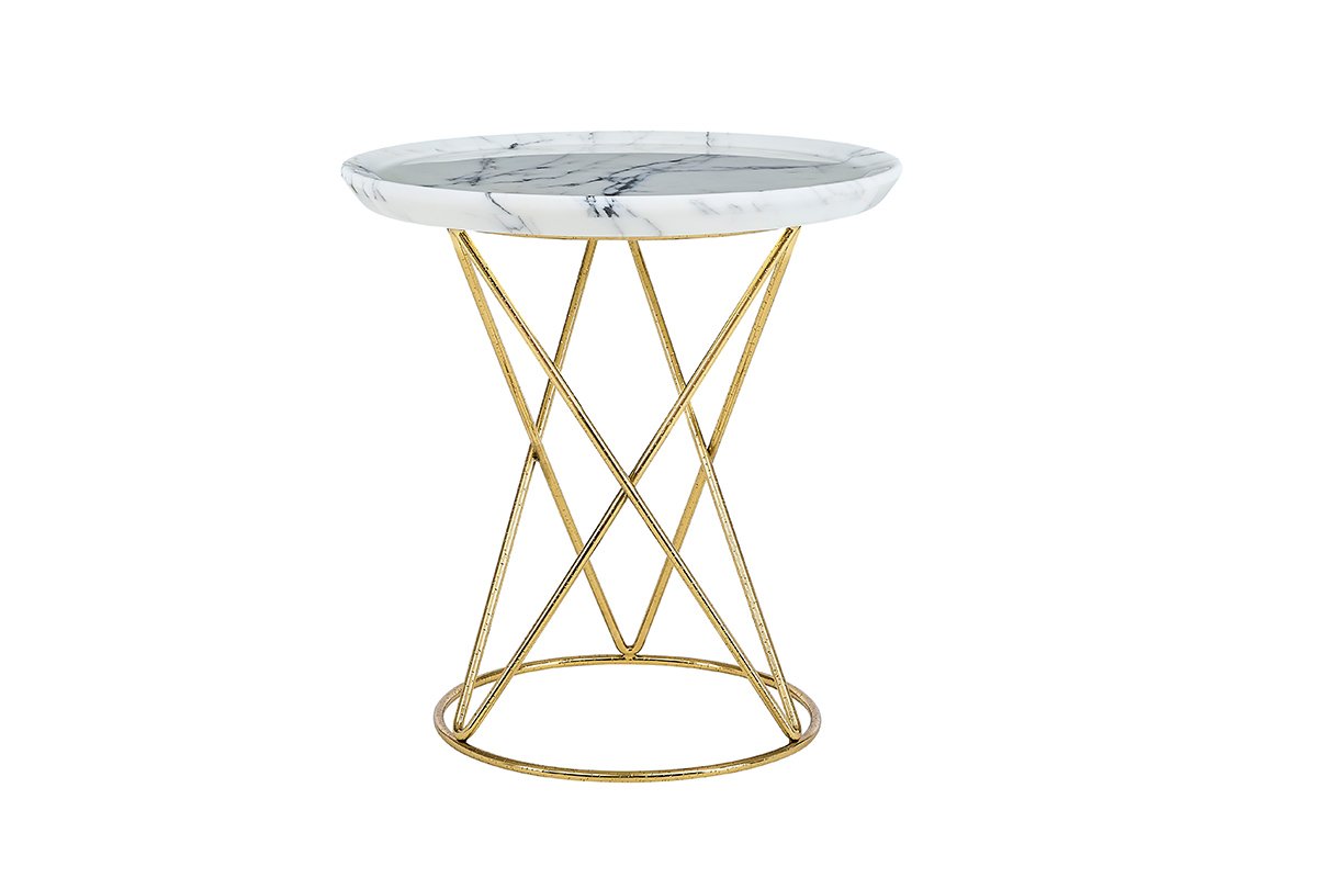 意式輕奢家具高端別墅會所大宅家用精致大花白天然大理石邊幾角幾