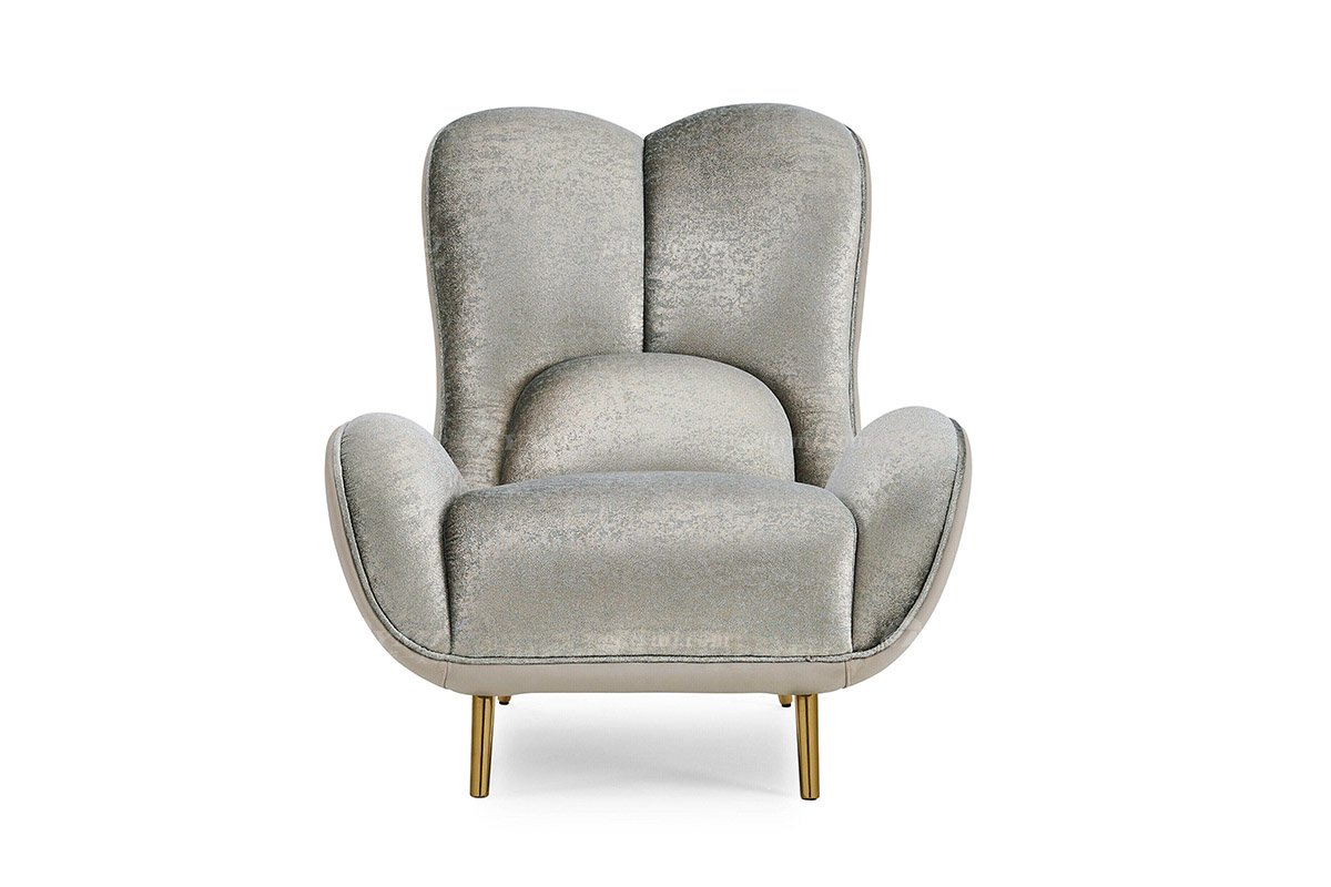 意式輕奢家具高端別墅會(huì)所大宅家用高級皮布結(jié)合休閑椅FB123SF14B