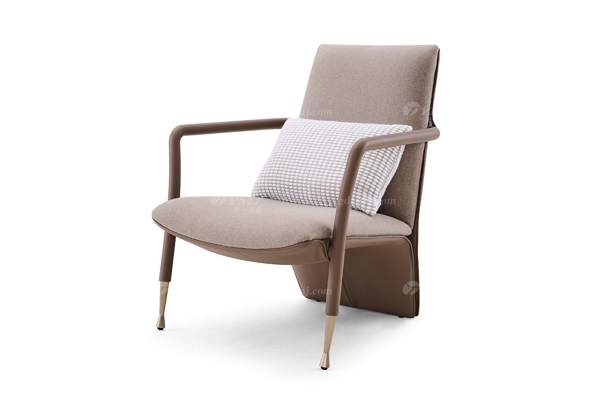 意式輕奢家具高端別墅會(huì)所大宅家用時(shí)尚棕色單椅休閑椅FB301CH （1）