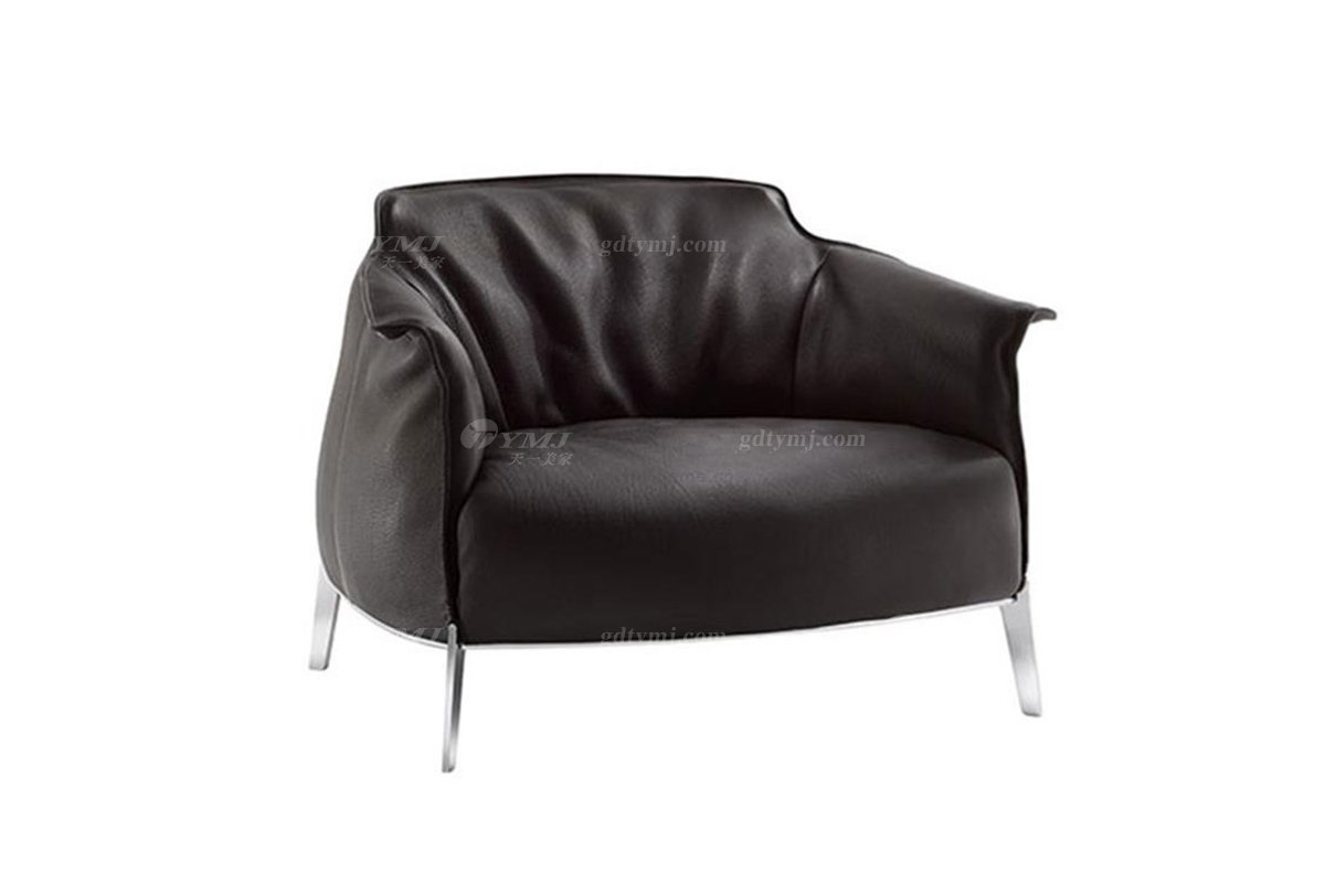 意式輕奢風(fēng)格家具高端別墅會(huì)所家具雅奢皮藝休閑椅