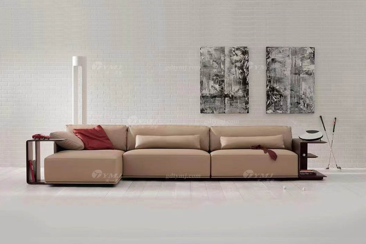 意式雅奢風(fēng)格家具高端別墅會(huì)所家具時(shí)尚真皮組合沙發(fā)LS2201沙發(fā)2