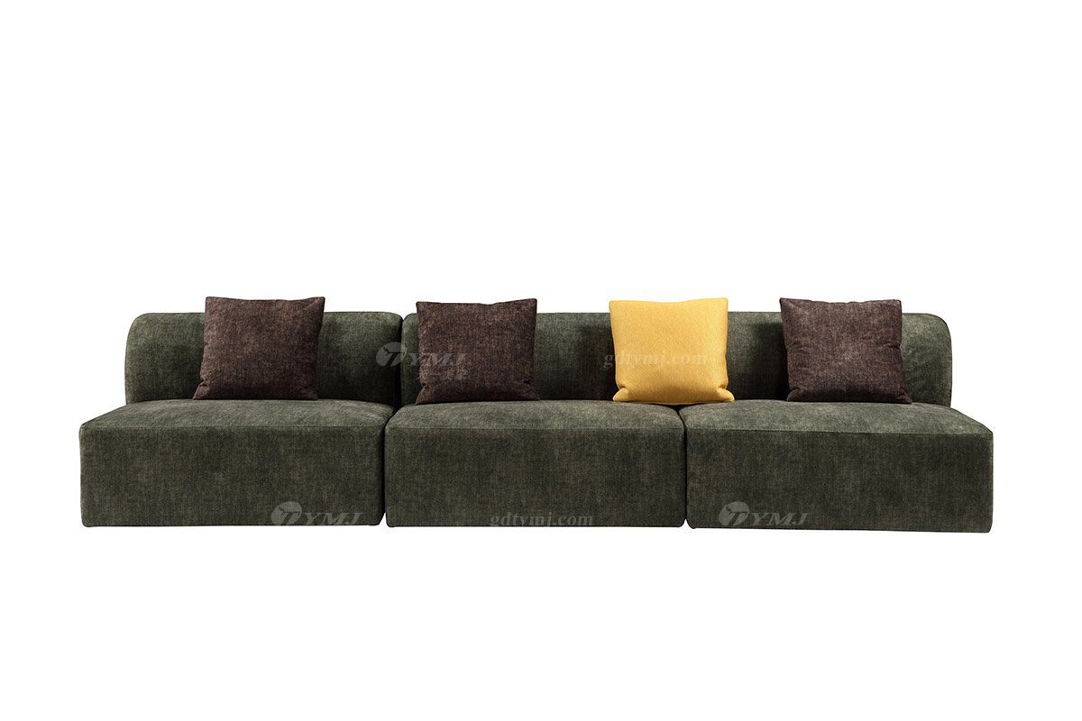 意式雅奢風(fēng)格家具高端別墅會(huì)所家具時(shí)尚舒適大氣綠色布藝多位沙發(fā)