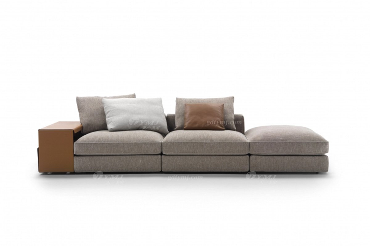 意式雅奢風(fēng)格家具高端別墅會(huì)所家具簡(jiǎn)約舒適家用布藝三位沙發(fā)