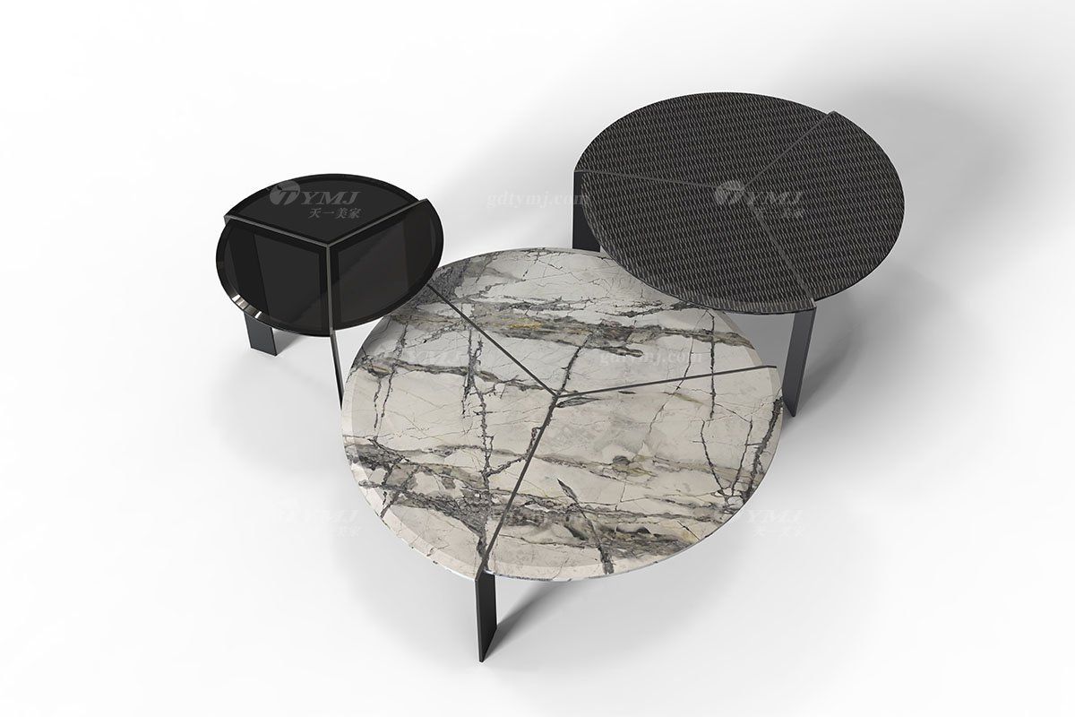  意式雅奢風(fēng)格家具高端別墅會所家具簡約時尚大理石組合茶幾