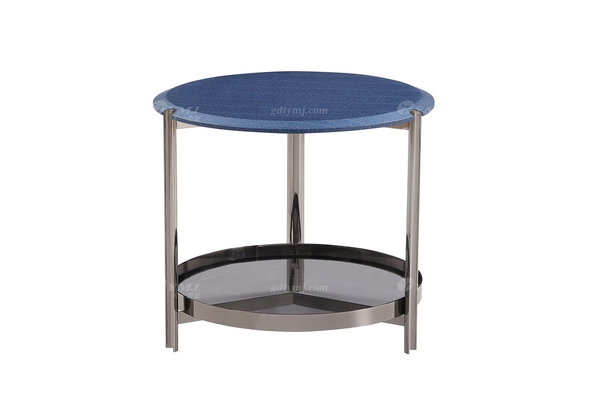  意式雅奢風(fēng)格家具高端別墅會(huì)所家具簡(jiǎn)約實(shí)木+不銹鋼小茶幾