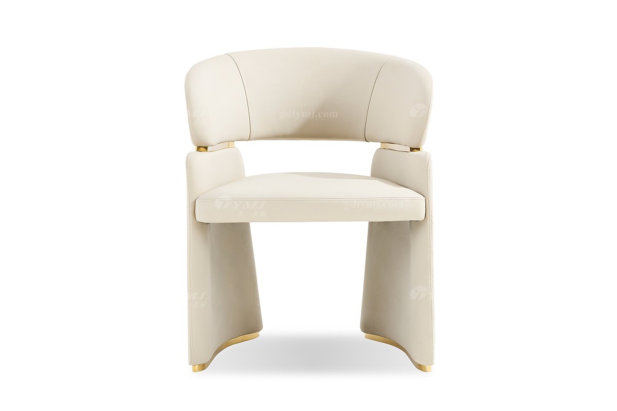 意式輕奢家具高端別墅會(huì)所大宅家用時(shí)尚奢華拉絲鈦金餐椅